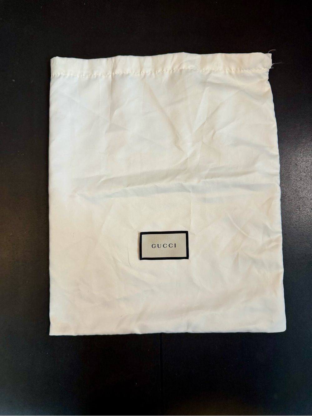 Gucci Ivory Satin Logo Care Tag